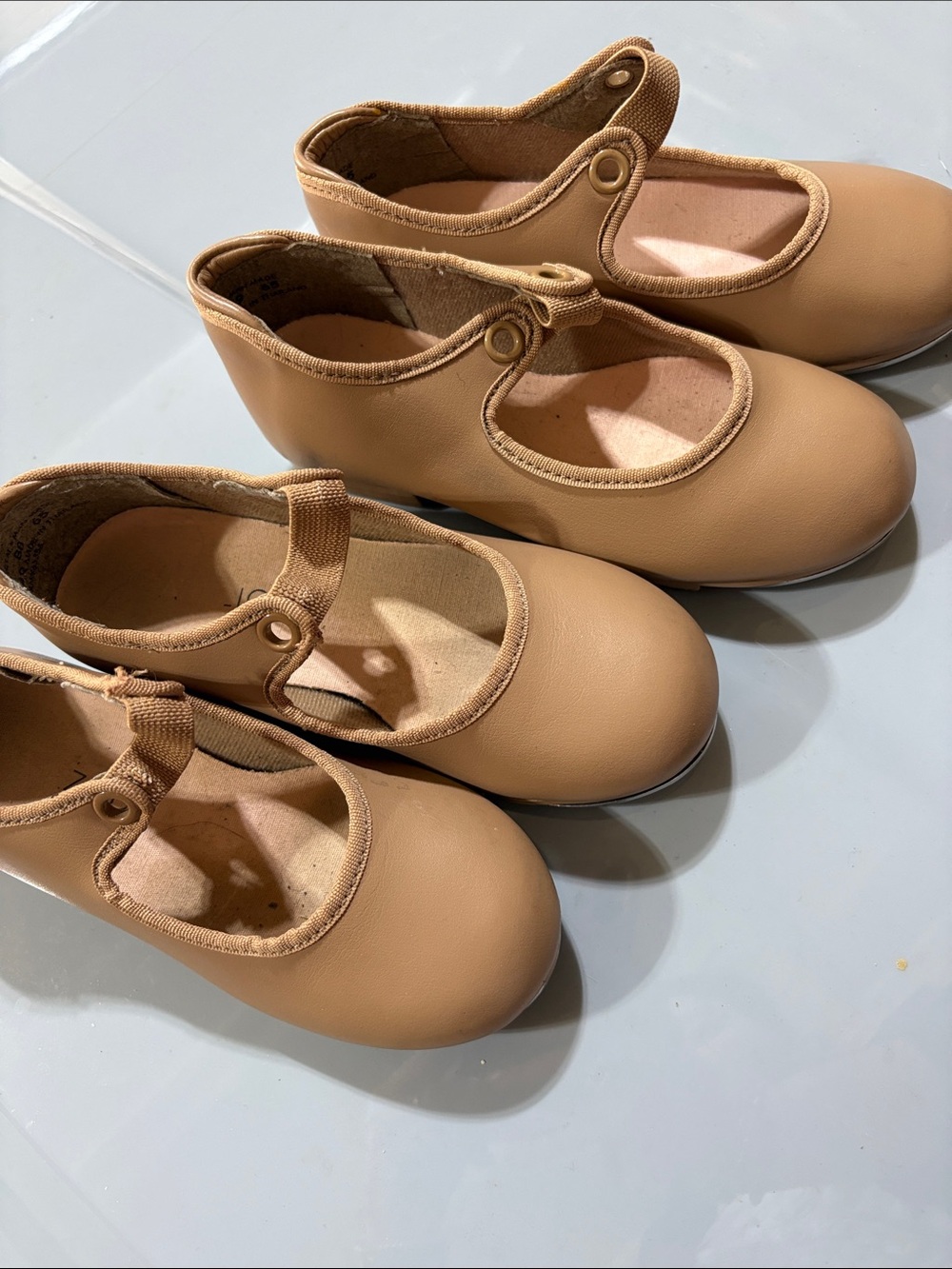 Kids TAP shoes in Tan - Comfortable Everyday Style kids 9 &9.5 2 pairs
